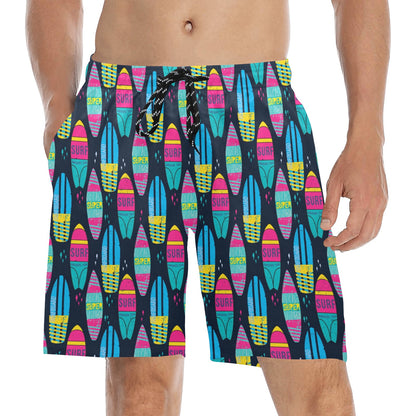 Surfboard Colorful Print Design LKS302 Men's Swim Trunks Beach Shorts
