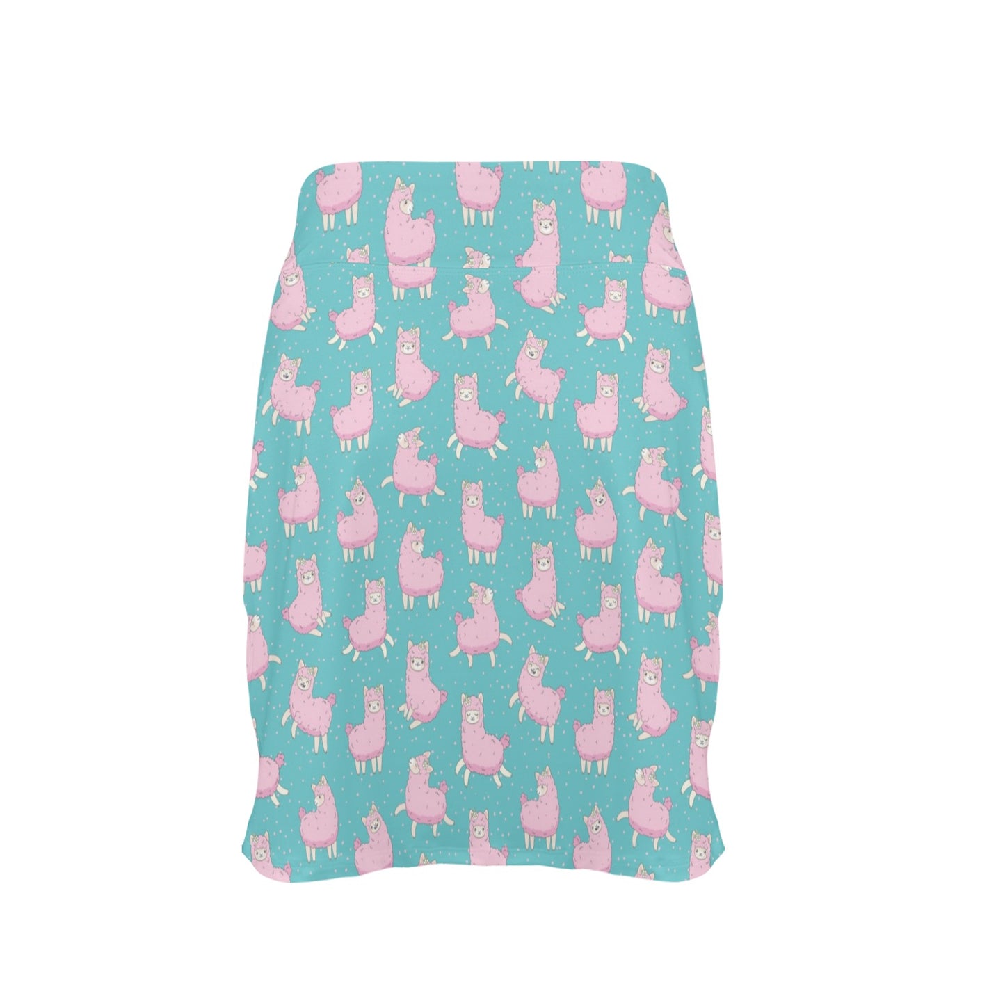 Alpaca Cartoon Design Themed Print 17" Golf & Pickleball Skort with Pockets