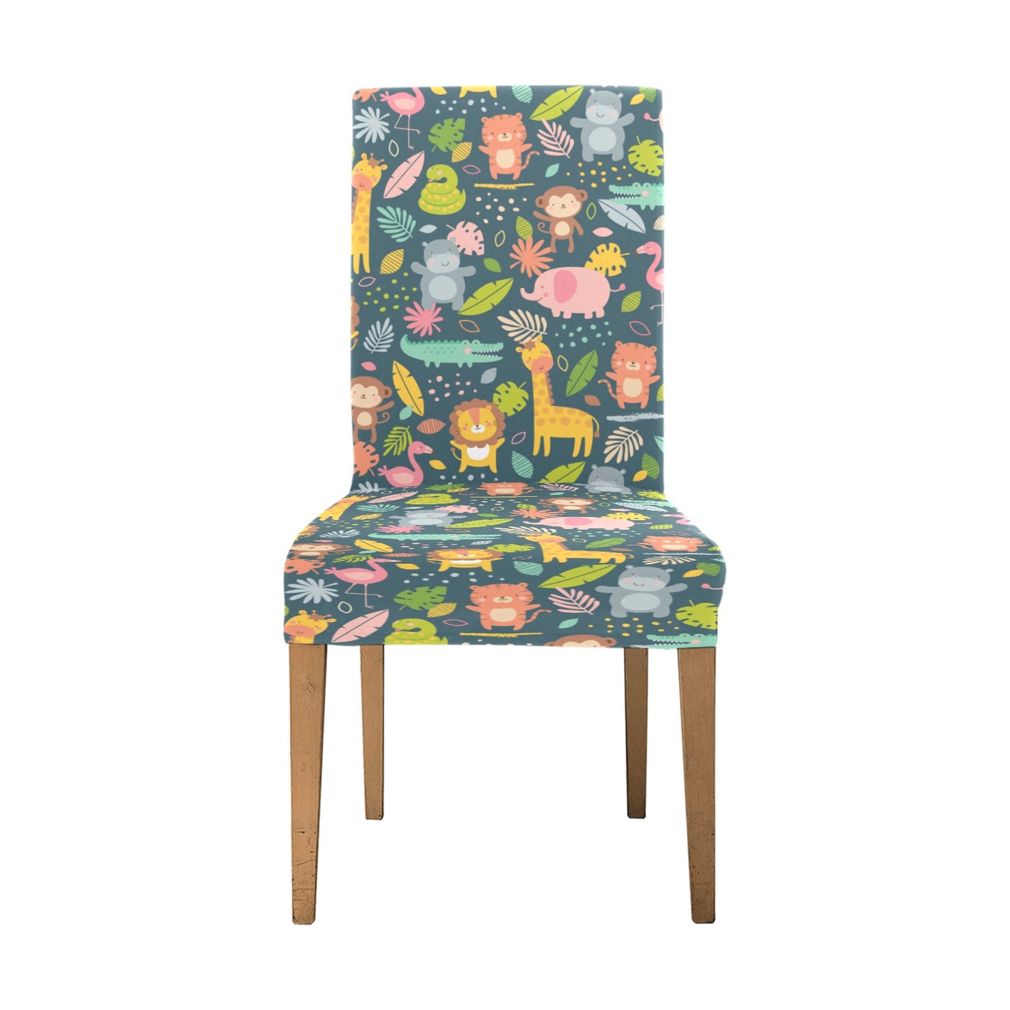 Safari Animal Cartoon Print Design LKS305 Dining Chair Slipcover