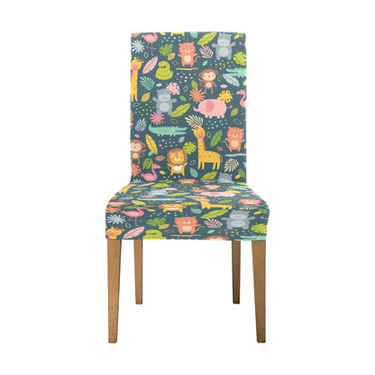 Safari Animal Cartoon Print Design LKS305 Dining Chair Slipcover