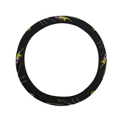 Safety Pin Print Design LKS304 Steering Wheel Cover with Elastic Edge