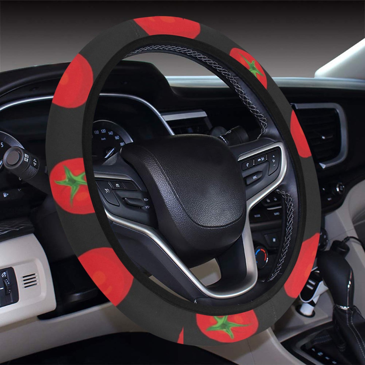 Tomato Print Design LKS305 Steering Wheel Cover with Elastic Edge