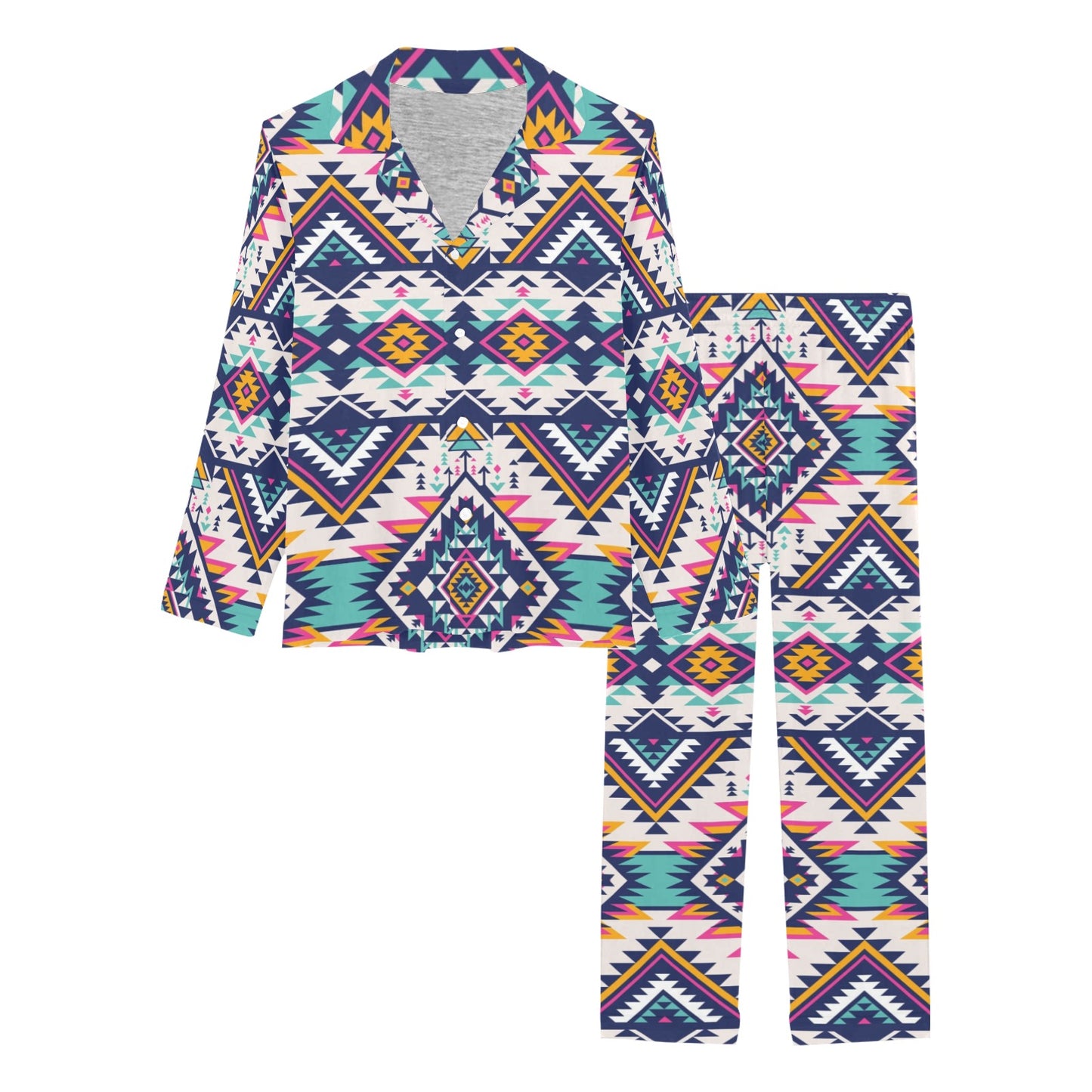 Tribal Aztec native american Women's Long Pajama Set