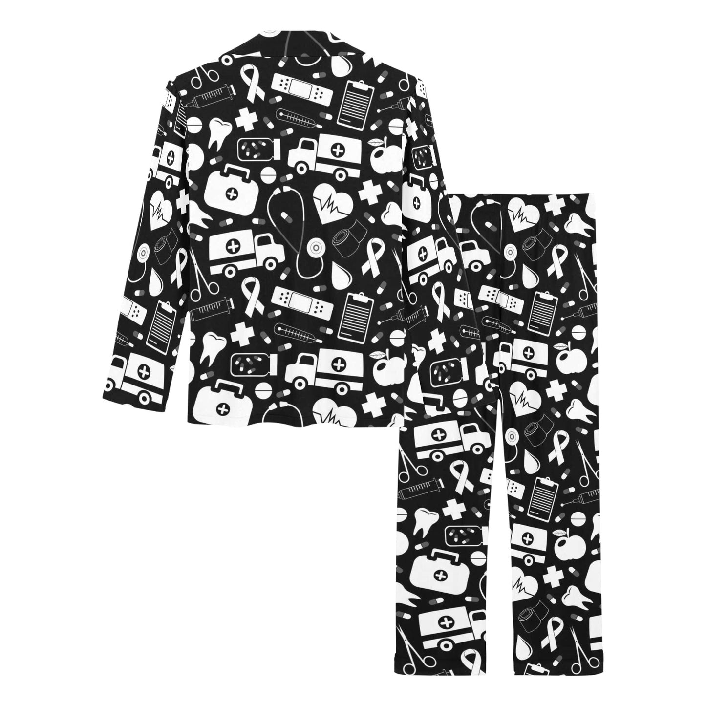 Medical Pattern Print Design 01 Women's Long Pajama Set