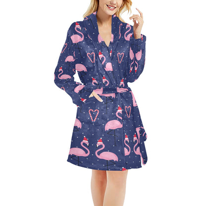 Flamingo Christmas Women's Fleece Robe