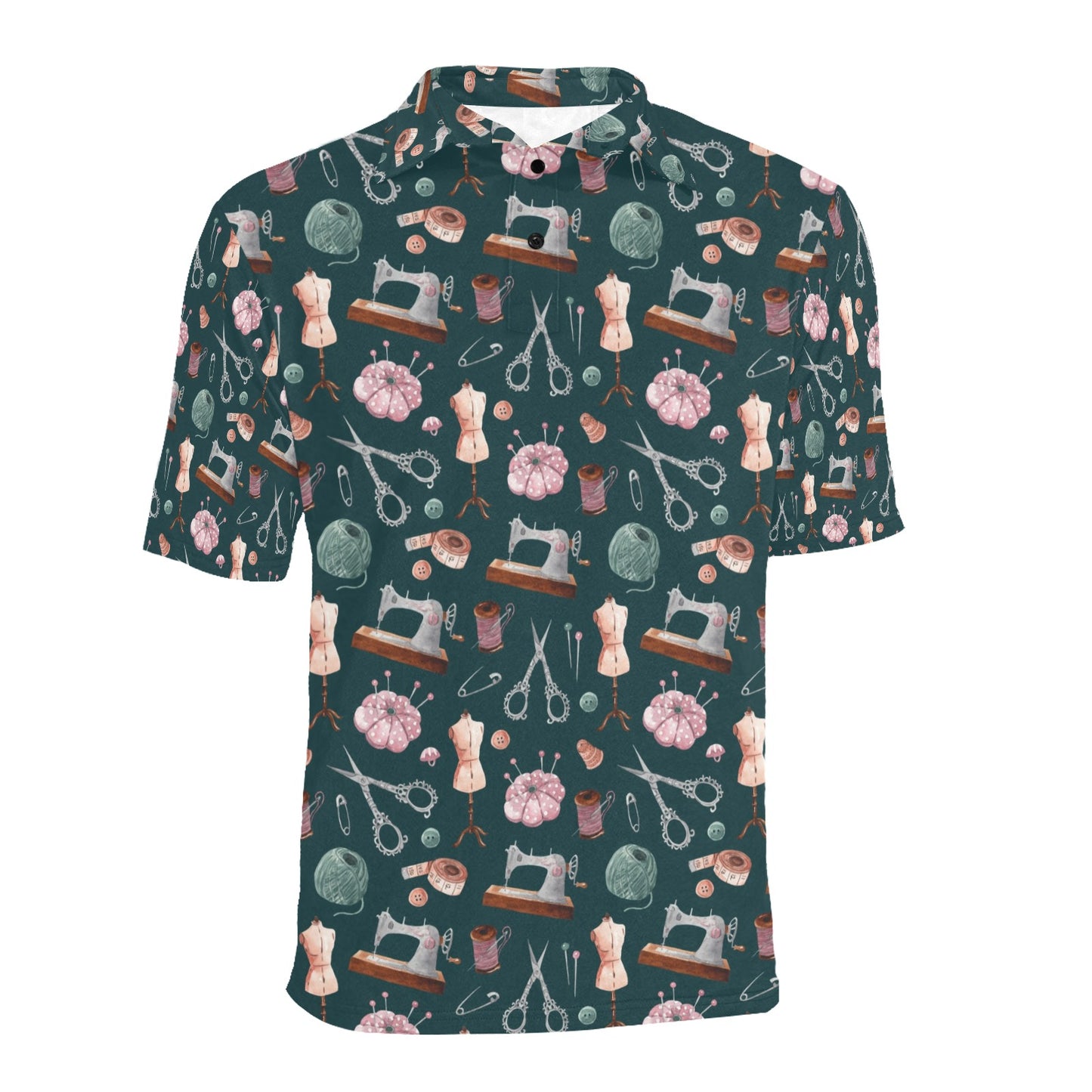 Sewing Equipment Print Design LKS307 Men Polo Shirt