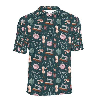 Sewing Equipment Print Design LKS307 Men Polo Shirt