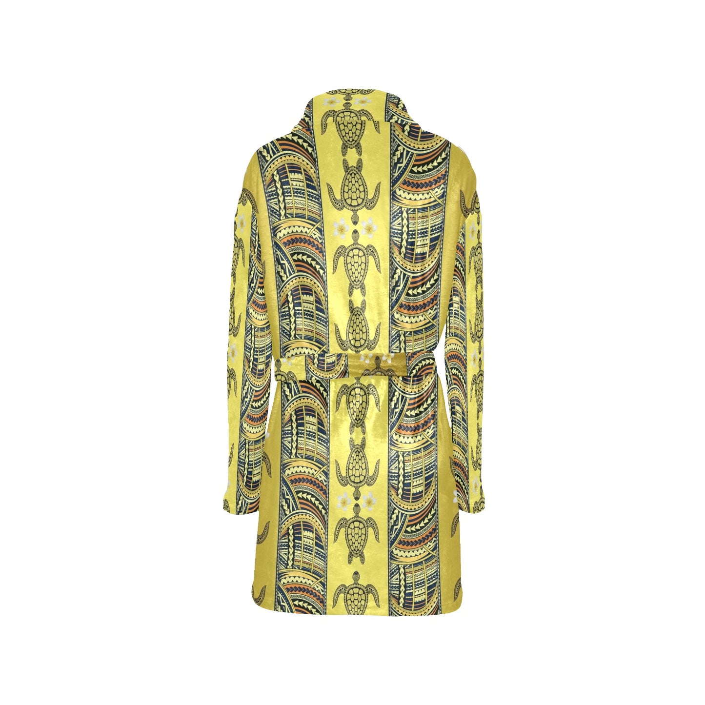 Polynesian Turtle Hawaiian Design Print Women's Fleece Robe