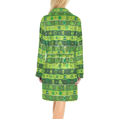 Shamrock Print Design LKS303 Women's Fleece Robe