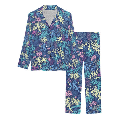 Seaweed Print Design LKS301 Women's Long Pajama Set
