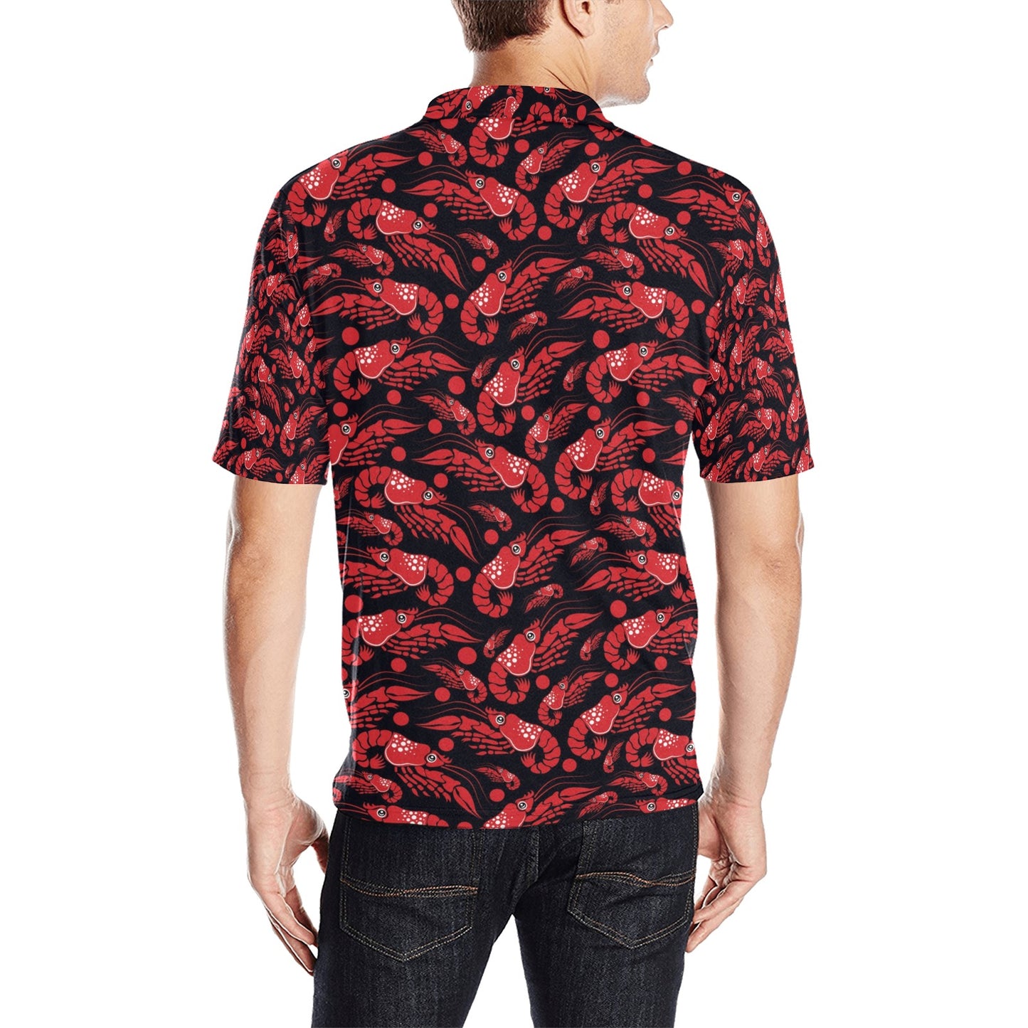 Shrimp Print Design LKS303 Men Polo Shirt