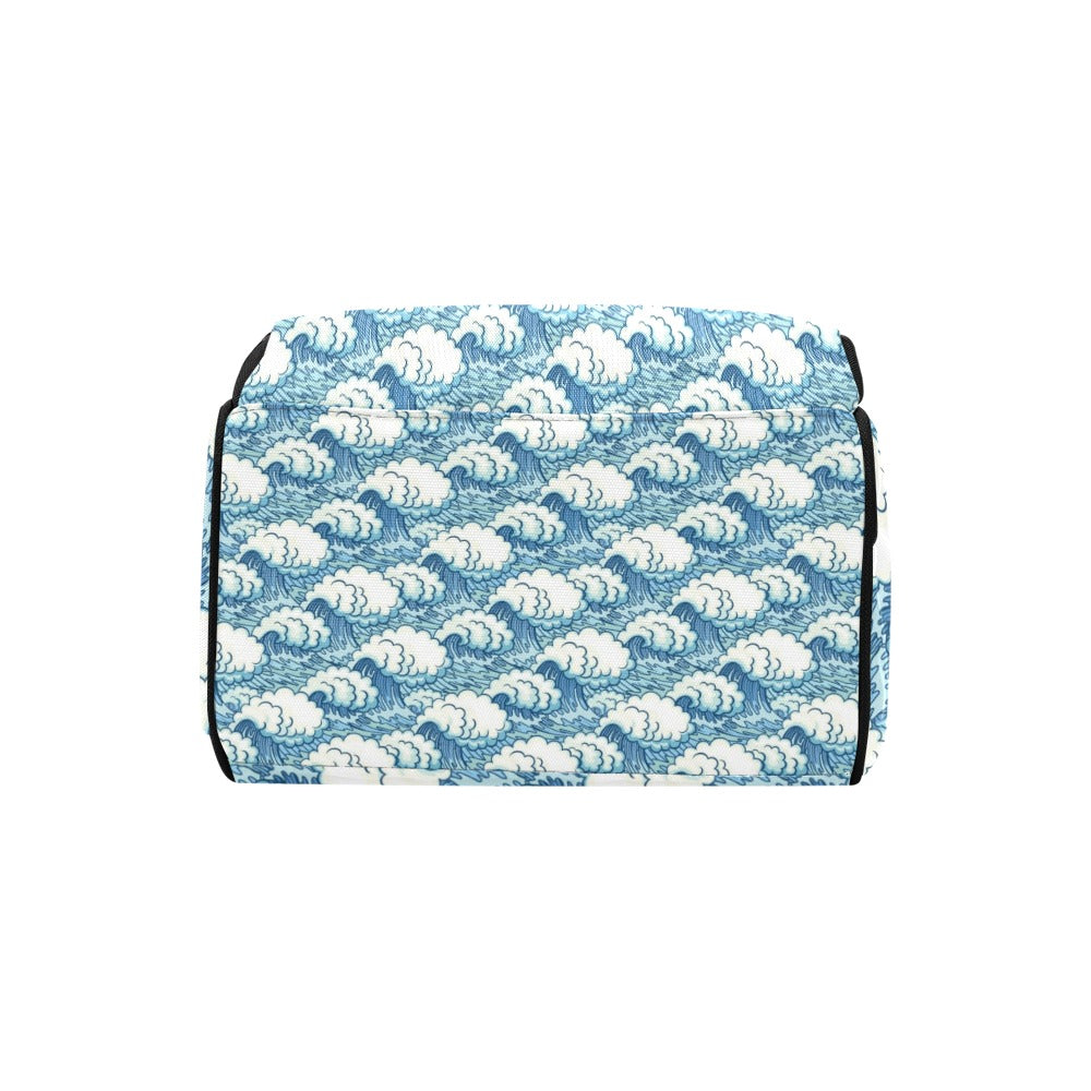 Wave Japan Style Print Design LKS304 Diaper Bag Backpack