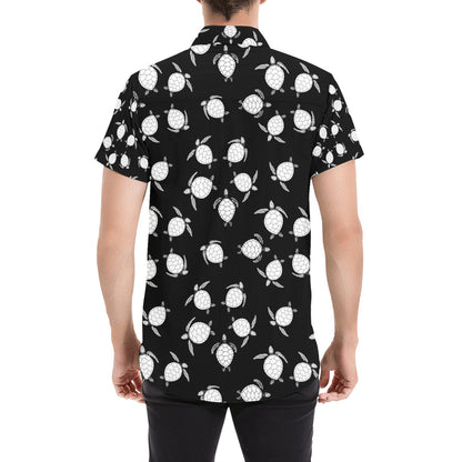 Sea Turtle Print Design LKS303 Men Short Sleeve Button Up Shirt