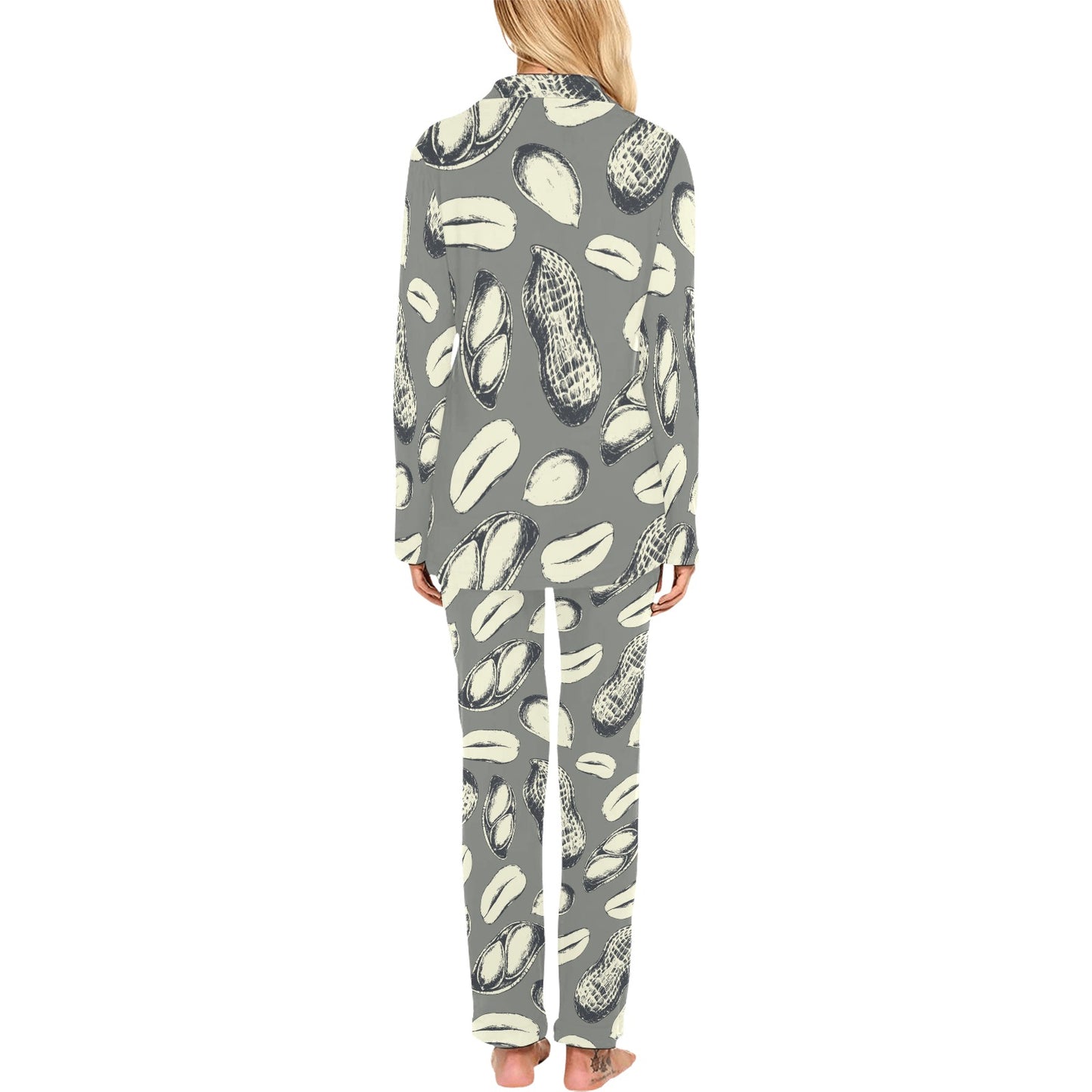 Peanut Pattern Print Design A01 Women's Long Pajama Set