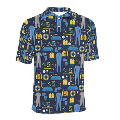 Scuba Equipment Print Design LKS305 Men Polo Shirt