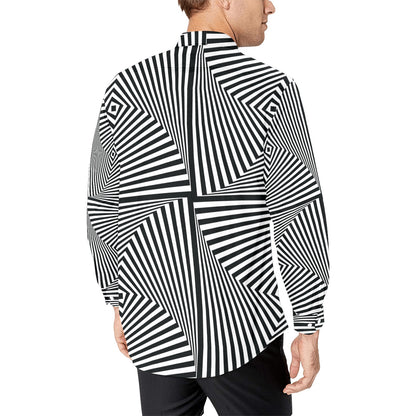 Vortex Print Design LKS302 Men's Long Sleeve Dress Shirt