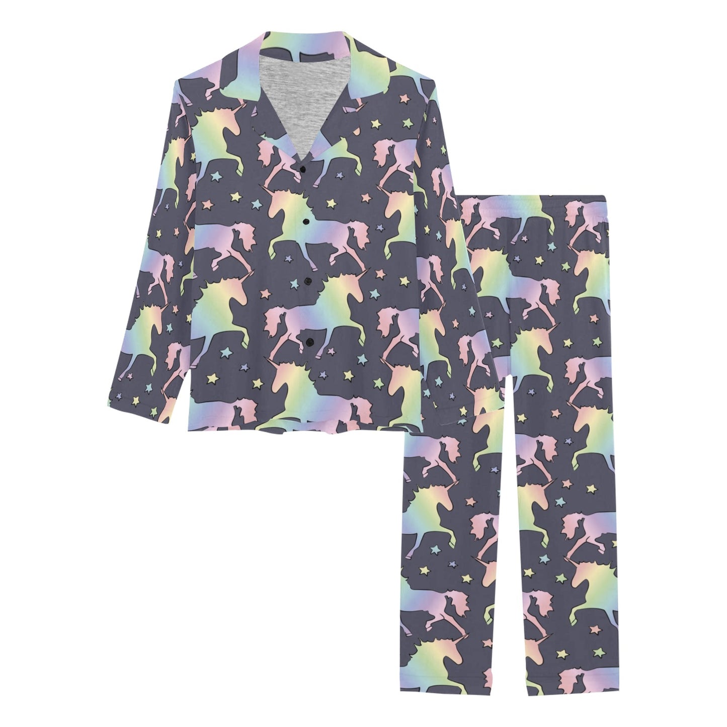 Rainbow Pattern Print Design A05 Women's Long Pajama Set