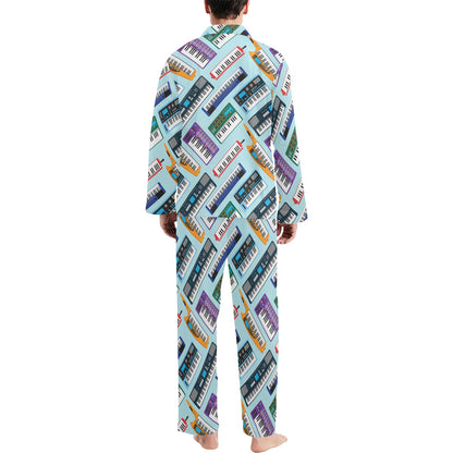 Synthesizer Pattern Print Design 02 Men's Long Pajama Set