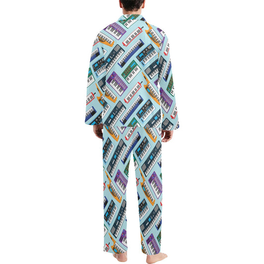 Synthesizer Pattern Print Design 02 Men's Long Pajama Set
