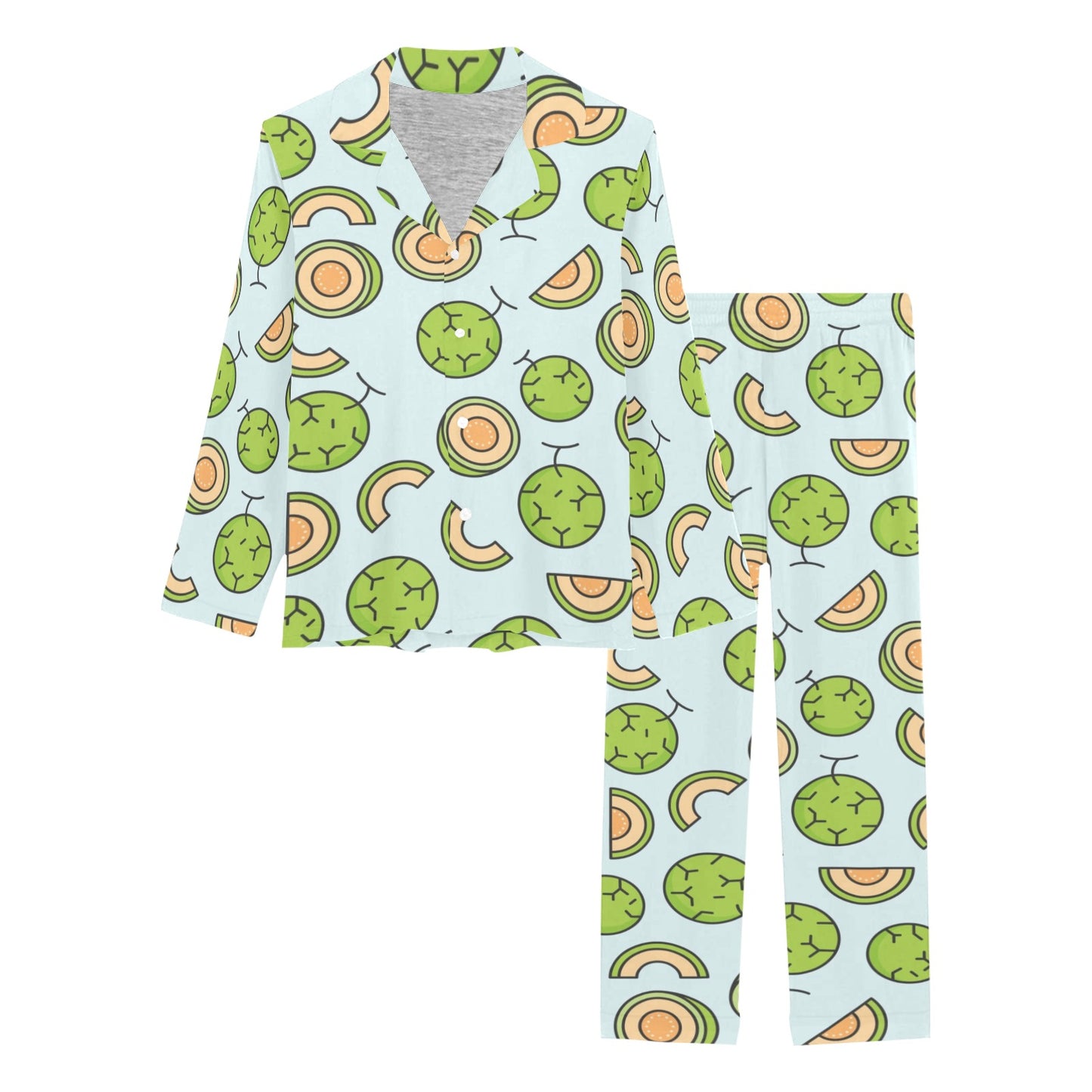 Cantaloupe Pattern Print Design 02 Women's Long Pajama Set