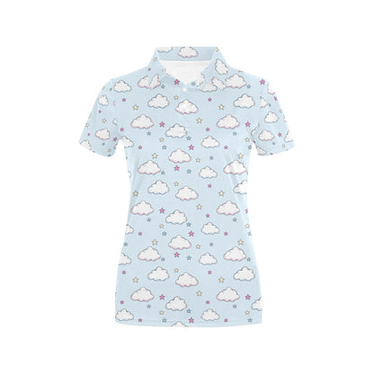 Cloud Pattern Print Design 01 Women's Polo Shirt