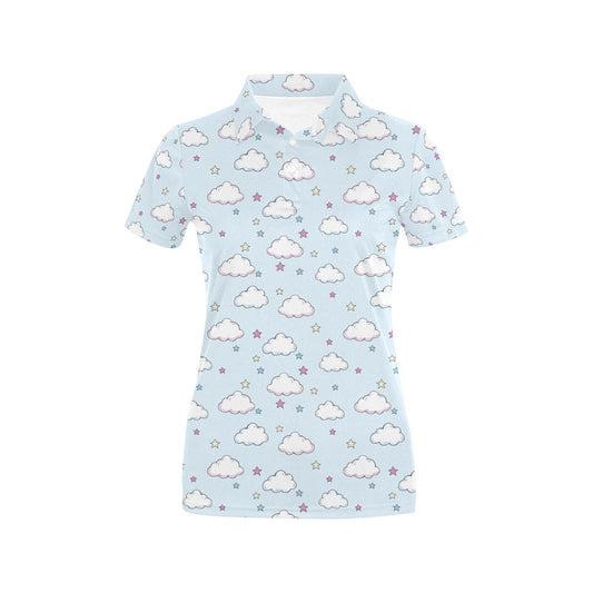 Cloud Pattern Print Design 01 Women's Polo Shirt
