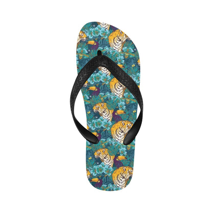 Tiger Tropical Print Design LKS301 Flip Flops