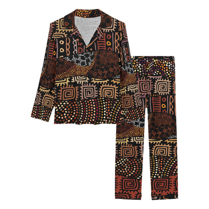African Pattern Print Design 07 Women's Long Pajama Set