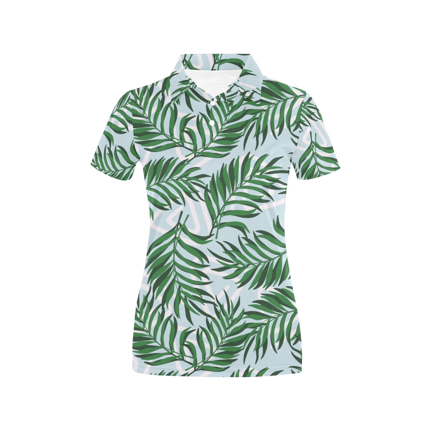 Palm Leaves Pattern Print Design PL06 Women's Polo Shirt