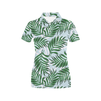 Palm Leaves Pattern Print Design PL06 Women's Polo Shirt