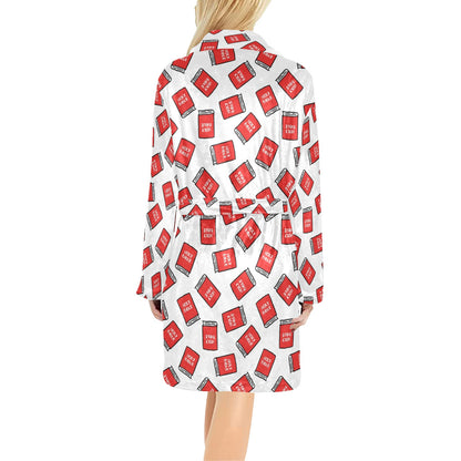 Bible Pattern Print Design 03 Women's Fleece Robe