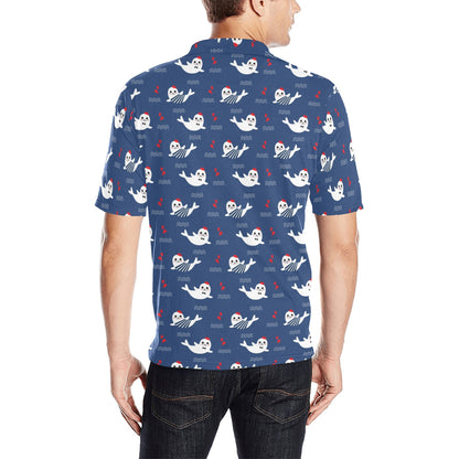 Sea Lion Print Design LKS403 Men Polo Shirt