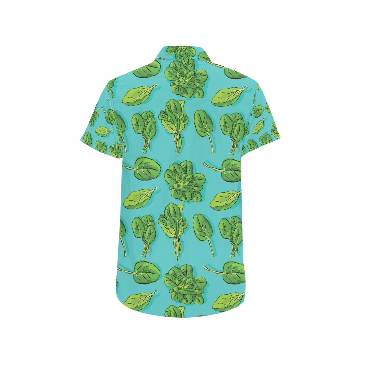 Spinach Print Design LKS301 Men Short Sleeve Button Up Shirt