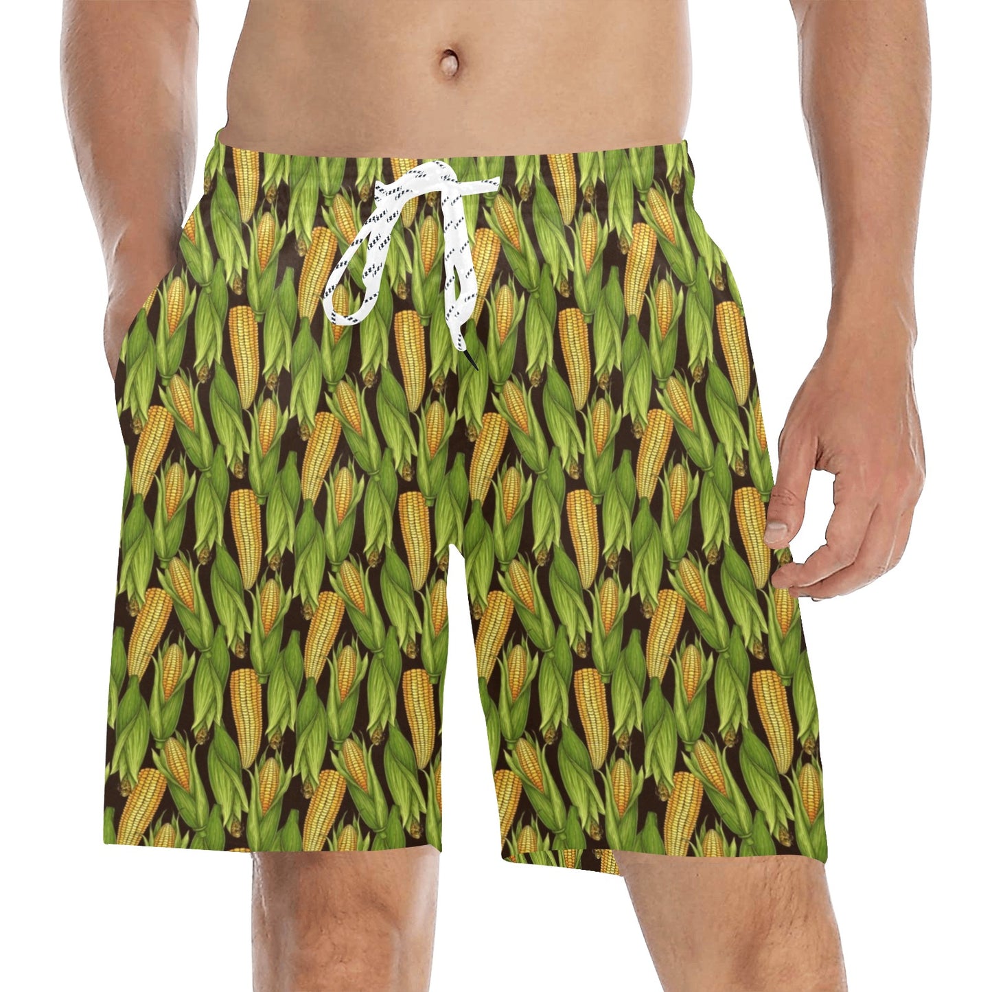 Agricultural Corn cob Print Men's Swim Trunks Beach Shorts