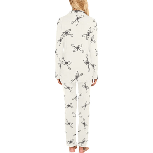 Kayak Pattern Print Design 01 Women's Long Pajama Set