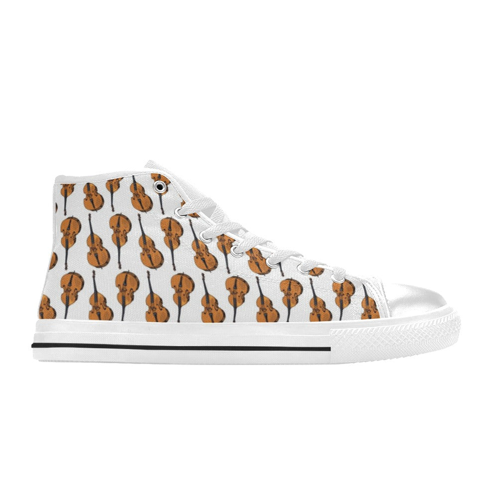 Cello Print Design LKS403 Men's High Top Canvas Shoes