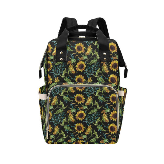 Sunflower Print Design LKS308 Diaper Bag Backpack