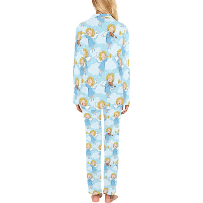 Angel Musician Pattern Print Design 09 Women's Long Pajama Set