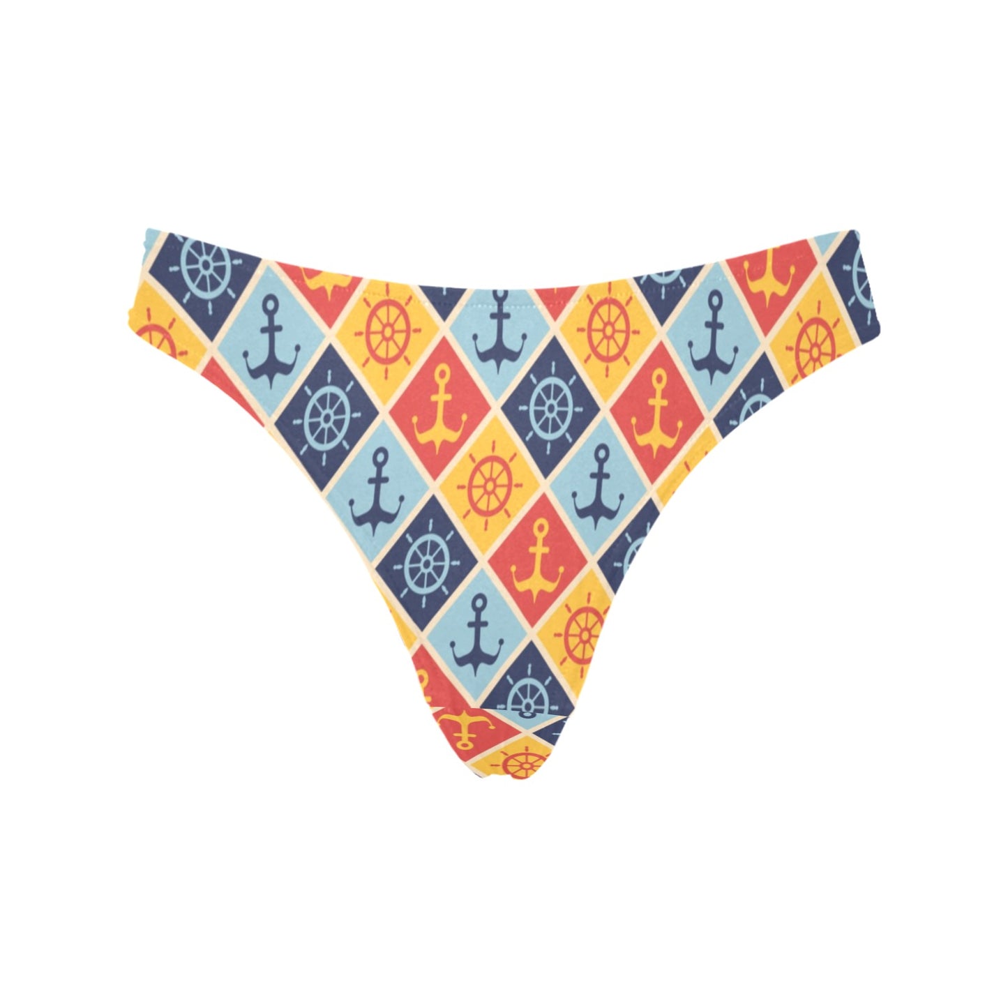 Nautical Pattern Design Themed Print Women's Thongs