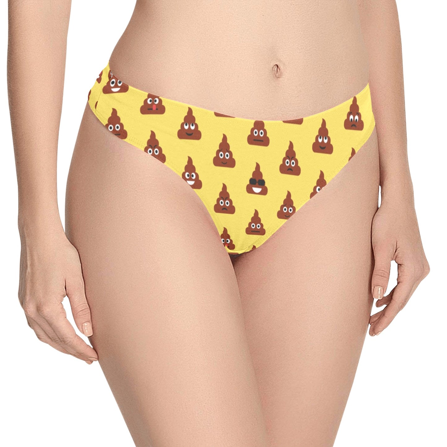 Emoji Poop Print Pattern Women's Thongs