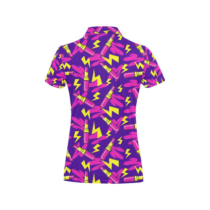 Lipstick Pattern Print Design LT04 Women's Polo Shirt