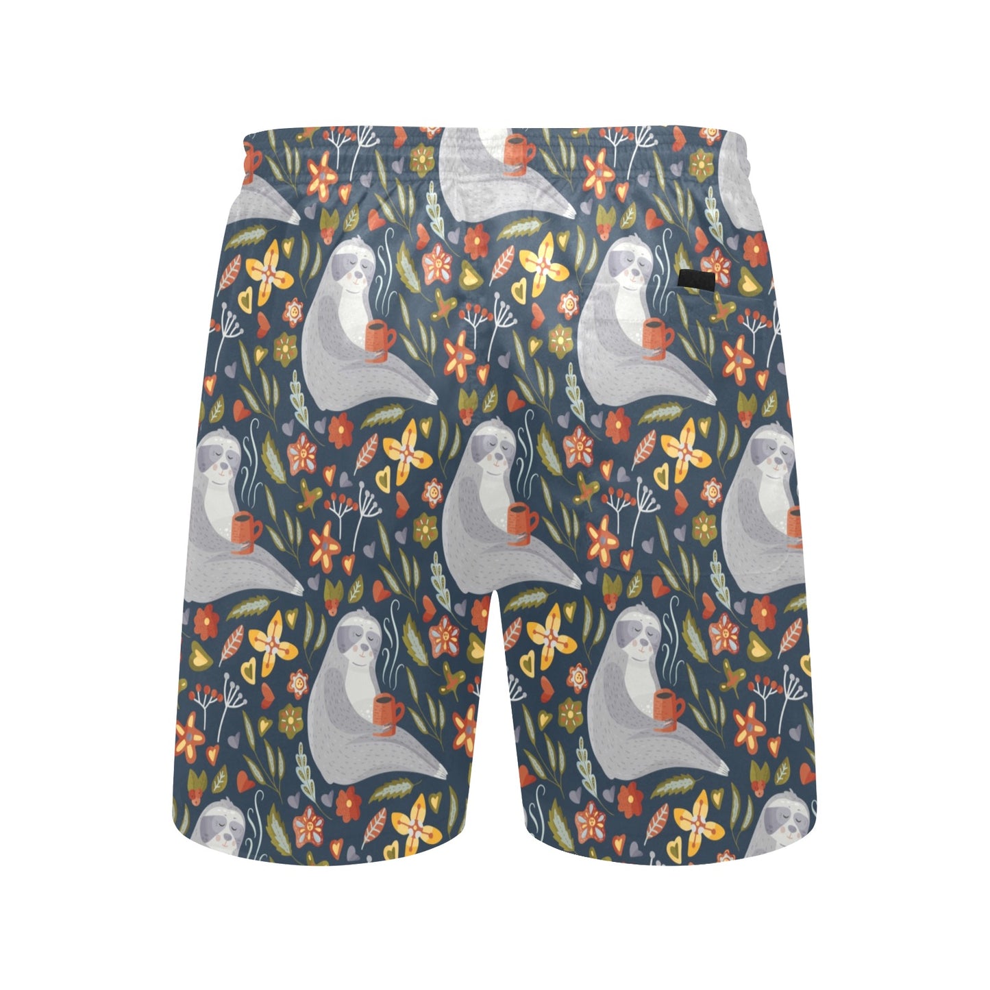 Sloth Print Design LKS303 Men's Swim Trunks Beach Shorts