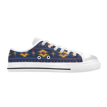 Southwest Pattern Print Design LKS306 Women's White Low Top Shoes