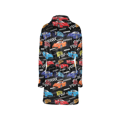 Racing Pattern Print Design A05 Women's Fleece Robe