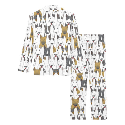 Bull Terriers Pattern Print Design 03 Women's Long Pajama Set
