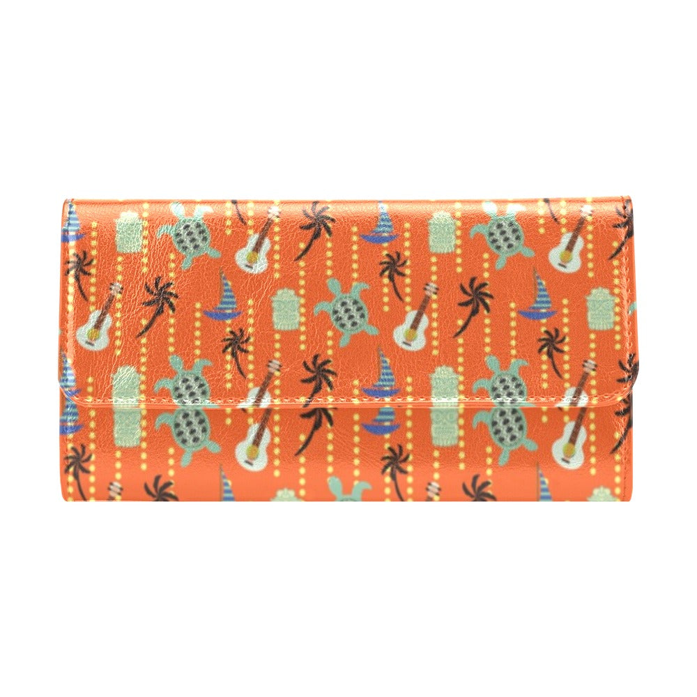 Ukulele Print Design LKS402 Women's Trifold Wallet