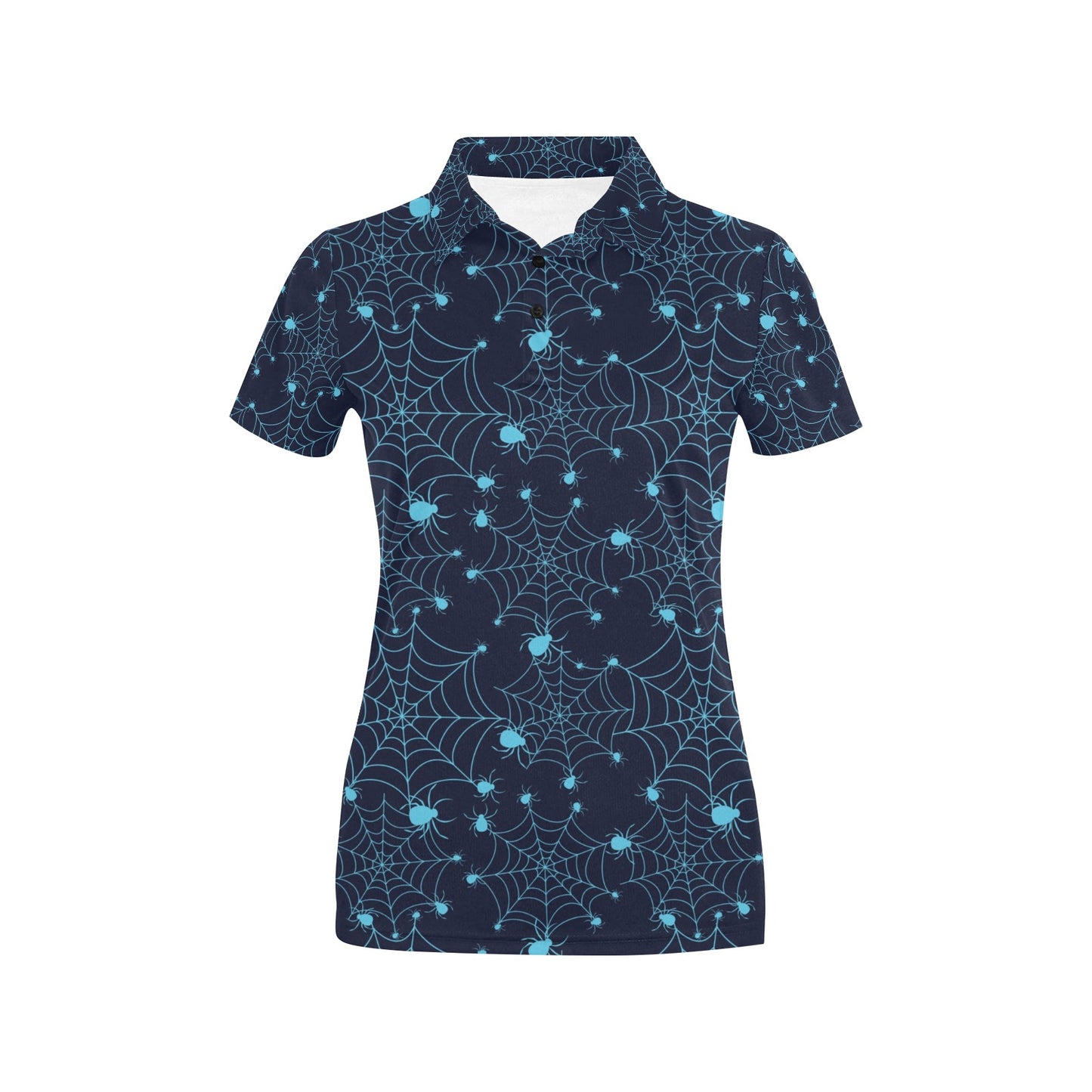 Spider Web Blue Print Design LKS304 Women's Polo Shirt