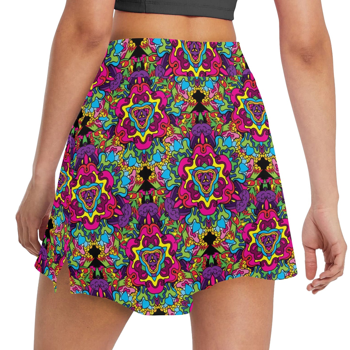 Trippy Print Design LKS303 17" Golf & Pickleball Skort with Pockets