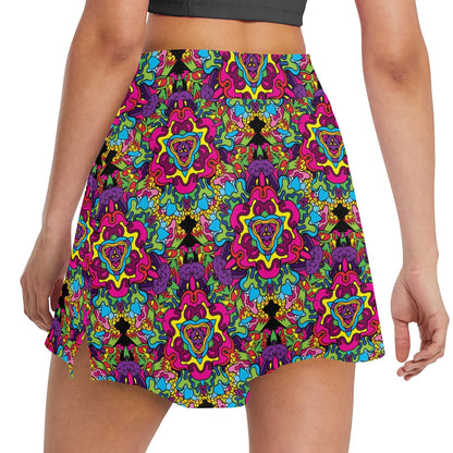 Trippy Print Design LKS303 17" Golf & Pickleball Skort with Pockets