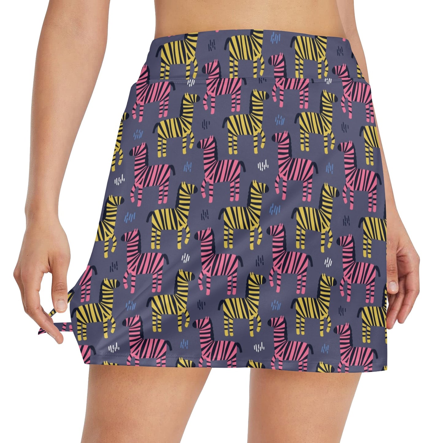 Zebra Print Design LKS303 17" Golf & Pickleball Skort with Pockets
